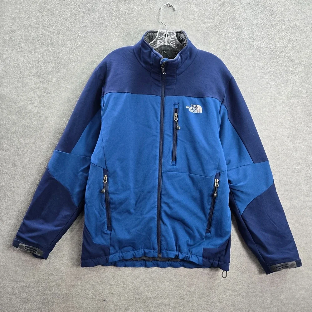 The North Face Men Jacket Medium Blue Colorblock Apex Windproof Full Zip READ
